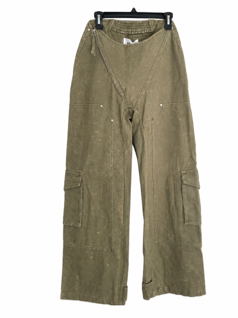 Ruve Shop Korl Cargo Pants Women Size S Wide Leg Utility Olive Green NWT